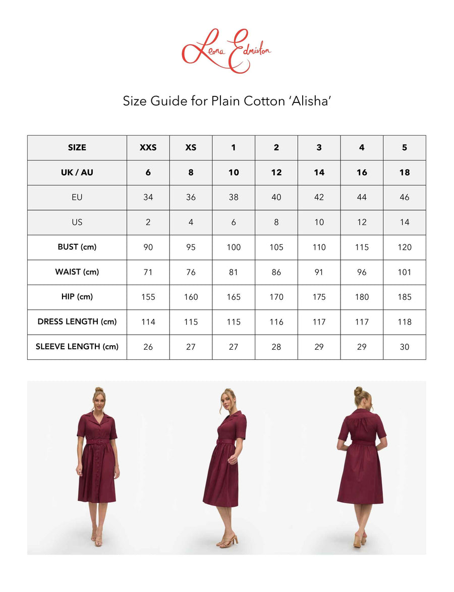 Alisha 'Red Berry' 100% Cotton Shirtdress
