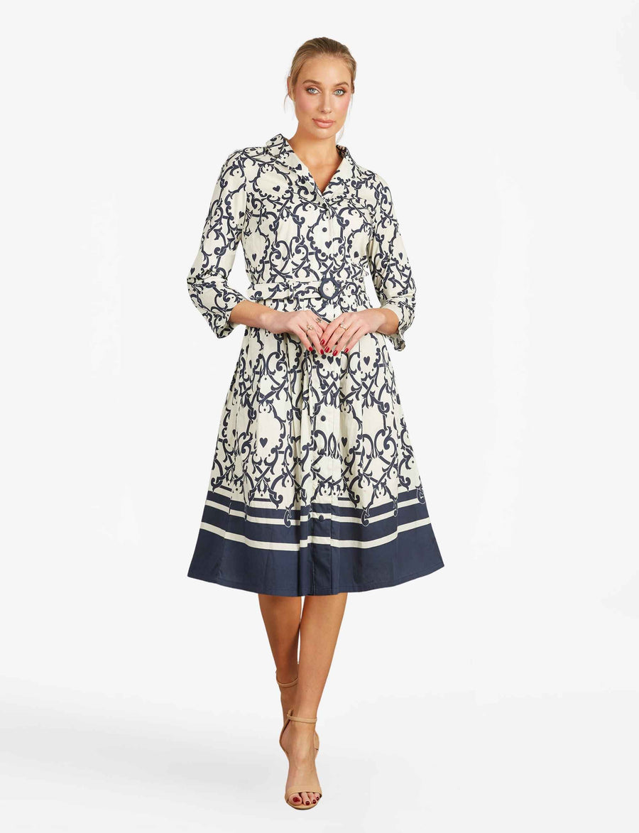 Grazia 'Amalfi Affair' 100% Cotton Shirtdress with Belt LIMITED RETURN