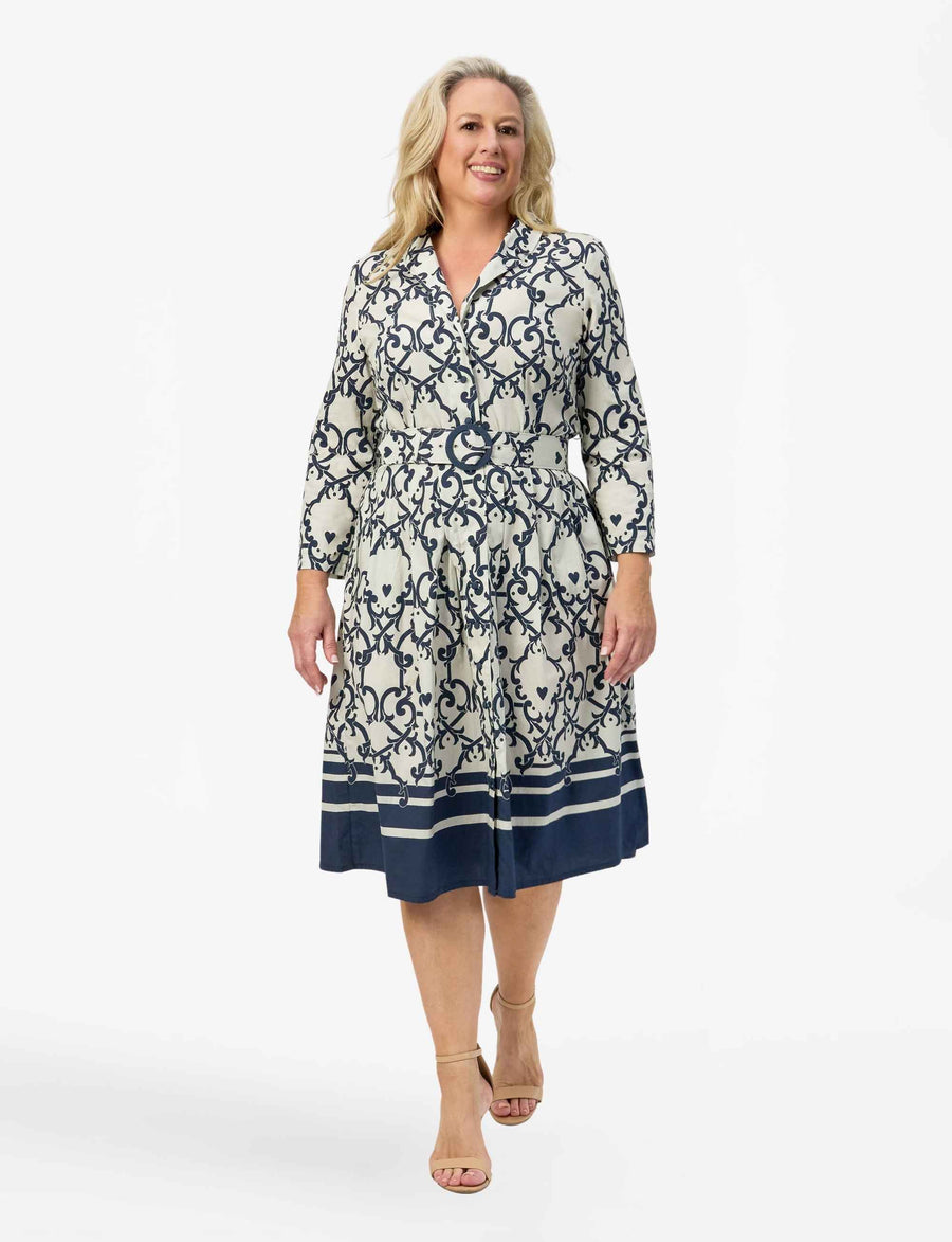 Grazia 'Amalfi Affair' 100% Cotton Shirtdress with Belt LIMITED RETURN