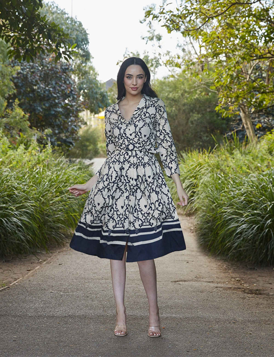 Grazia 'Amalfi Affair' 100% Cotton Shirtdress with Belt LIMITED RETURN