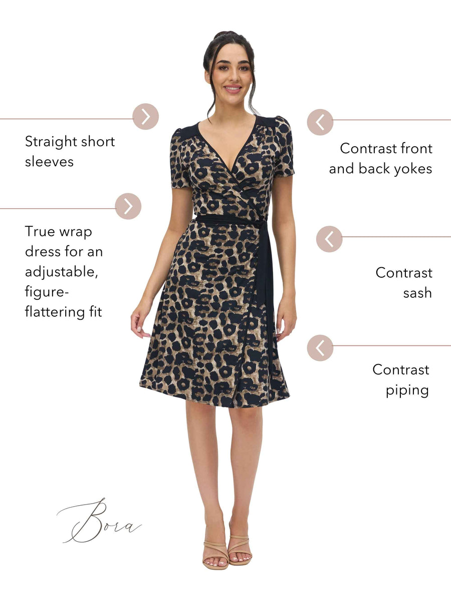 Bora 'Animal Print' True Wrap Dress