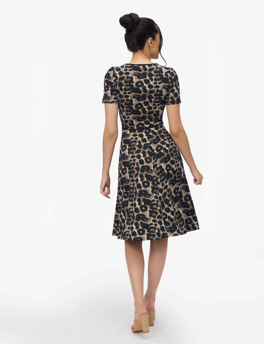 Lina 'Animal Print' Fit & Flare Dress