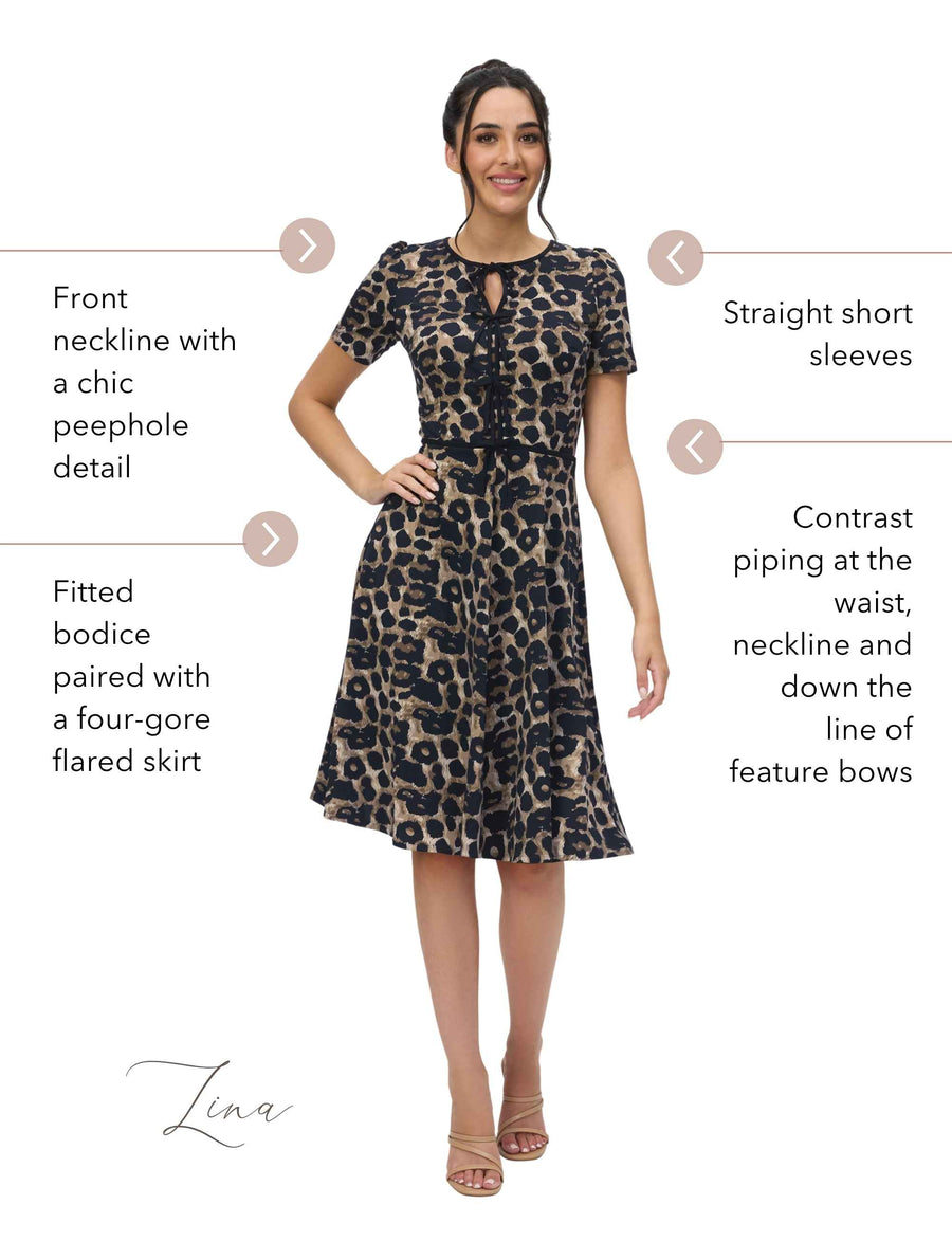 Lina 'Animal Print' Fit & Flare Dress