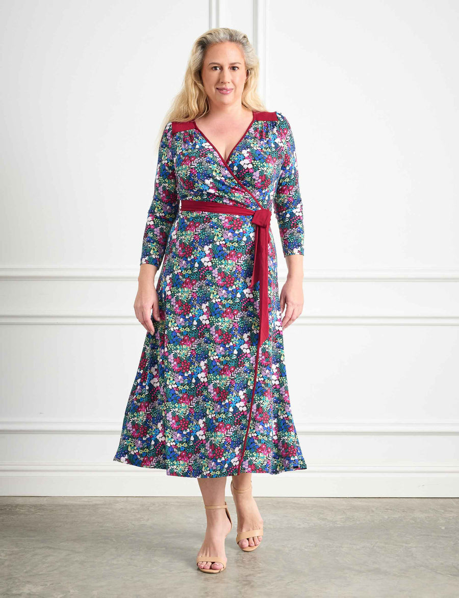 Giacinta 'A Floral Romance' True Wrap Midi Dress