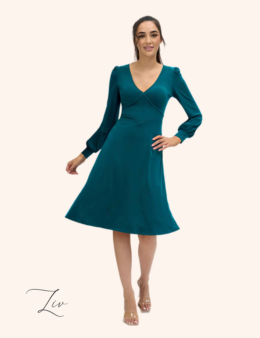 Liv 'Peacock' Fit and Flare Dress NEW ARRIVAL
