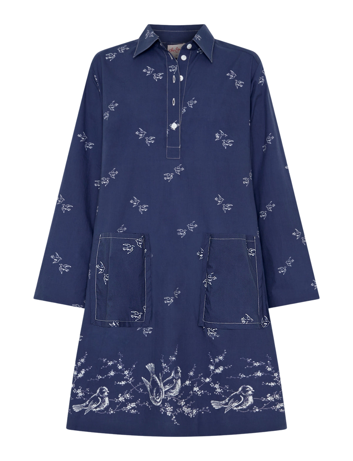Ashleigh Long Sleeve Tunic Dress 'Bird Song'