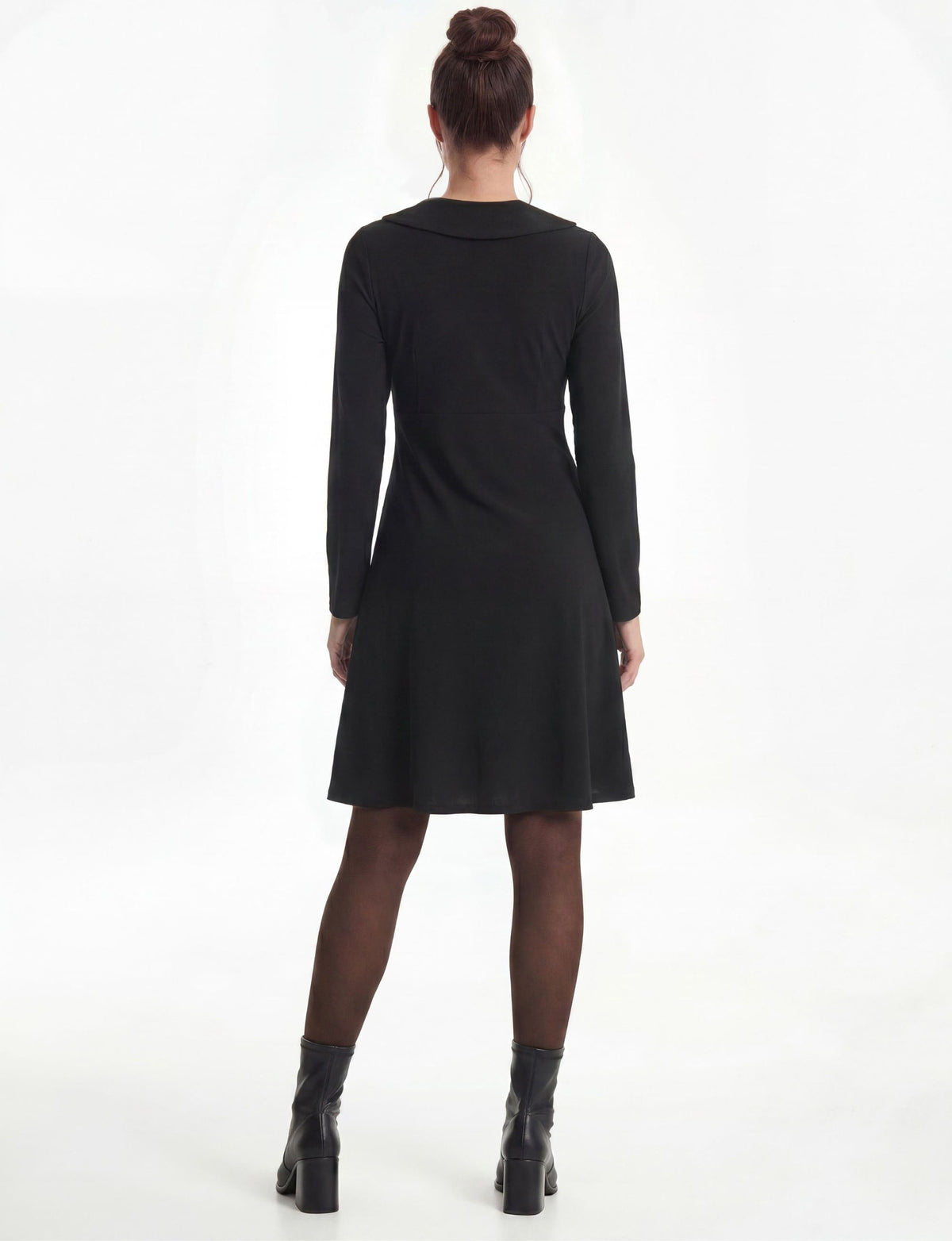 Georgia Jersey A-Line Dress with Sailor Collar