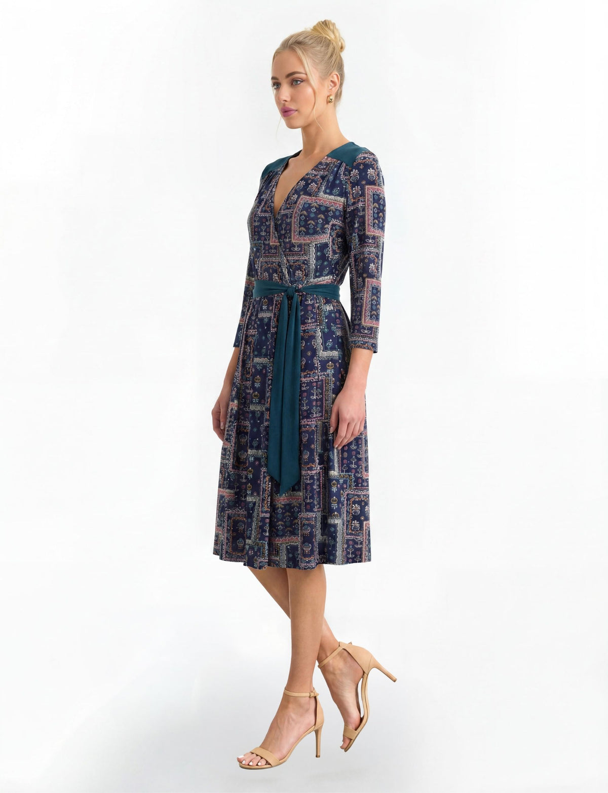 Gaia 'Boho Babe' Contrast Faux Wrap Dress