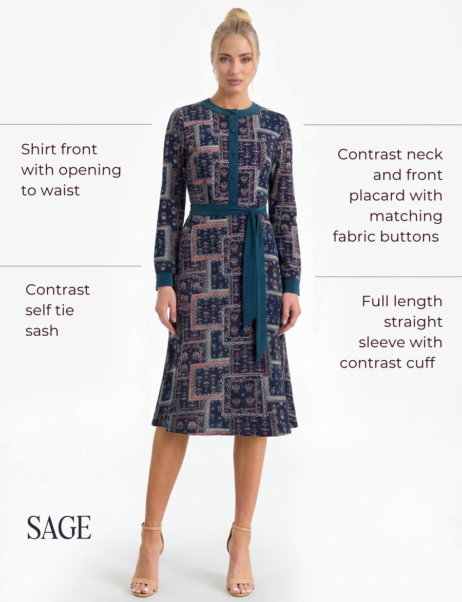 flared shirt dress pattern Fabulous Fit & Flare Shirt Dress Garden Party Gray / M