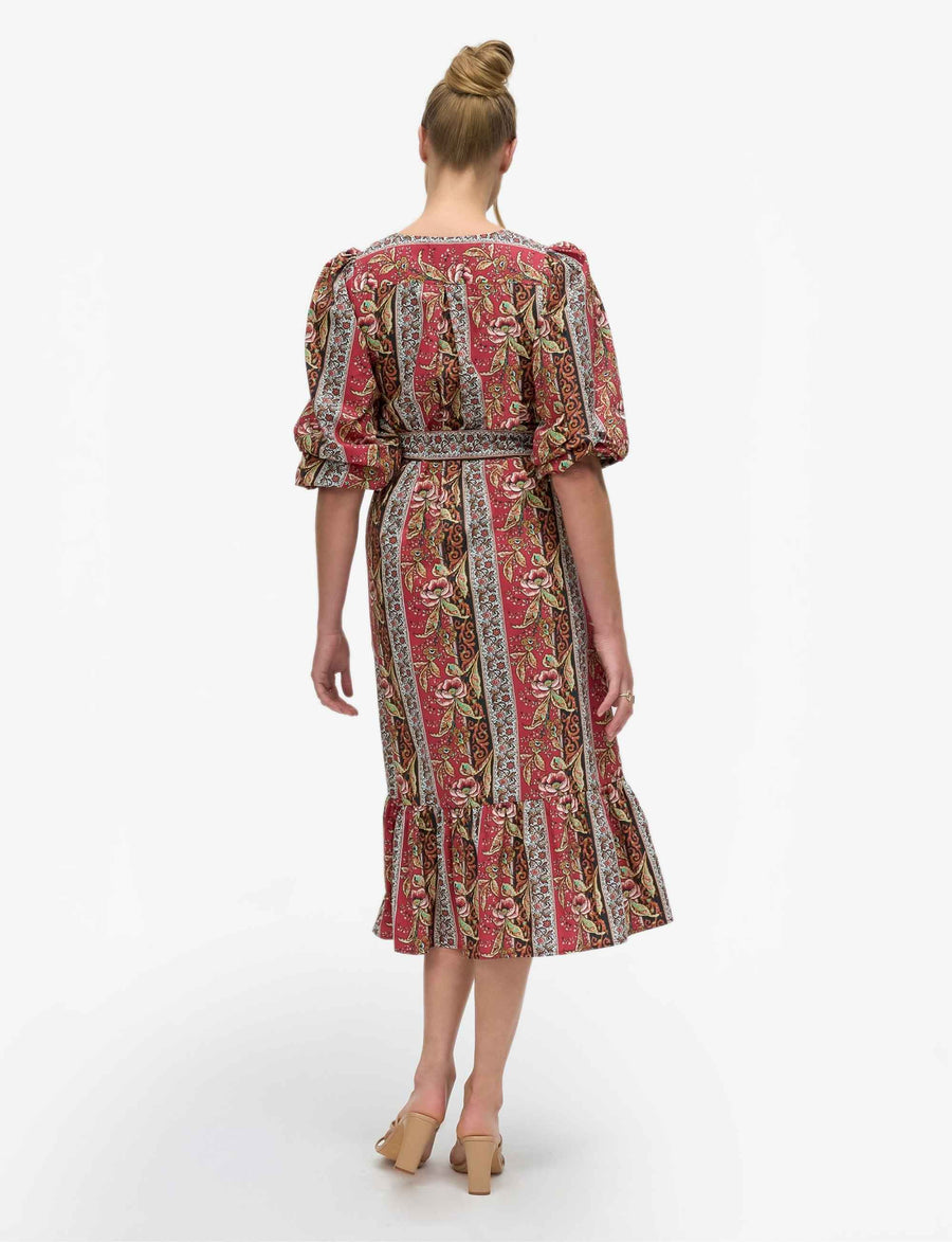 Elyna 'Bordeaux' 100% Cotton Shirt Dress