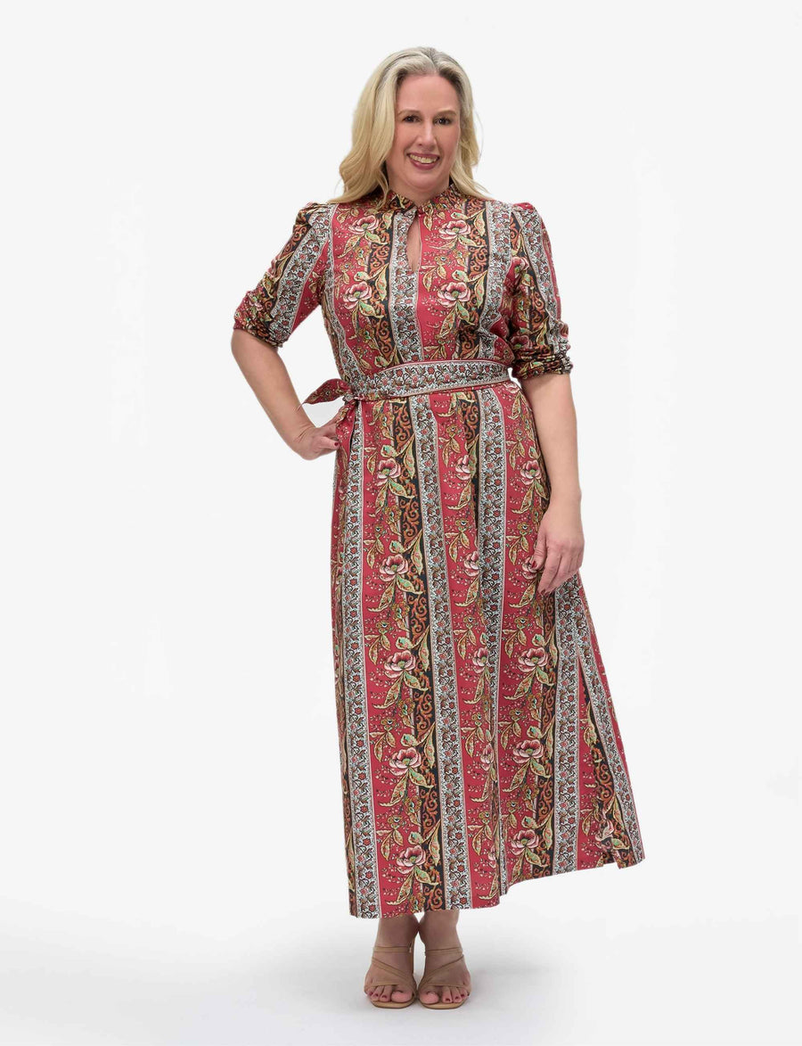 Manon 'Bordeaux' 100% Cotton Sheath Dress