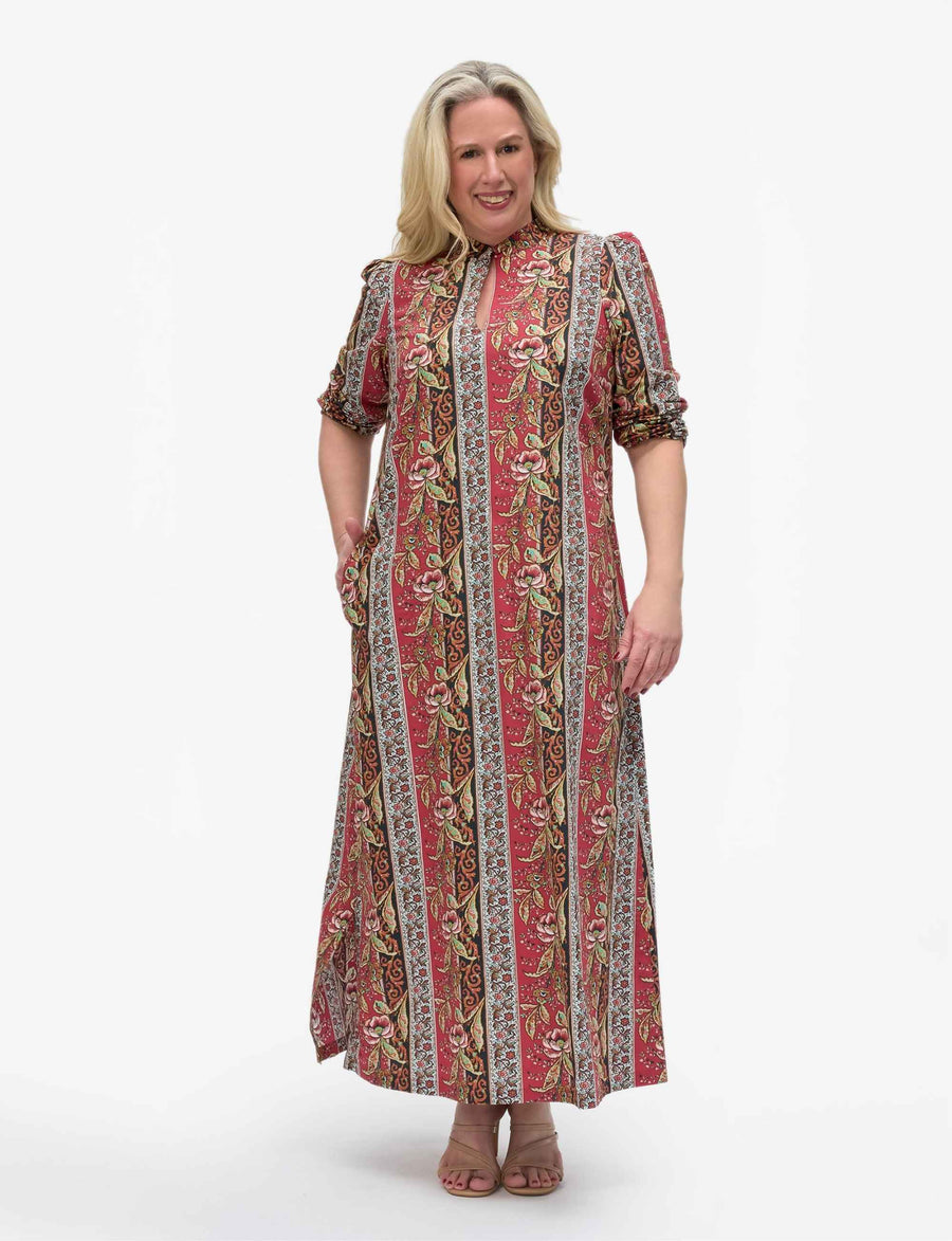 Manon 'Bordeaux' 100% Cotton Sheath Dress