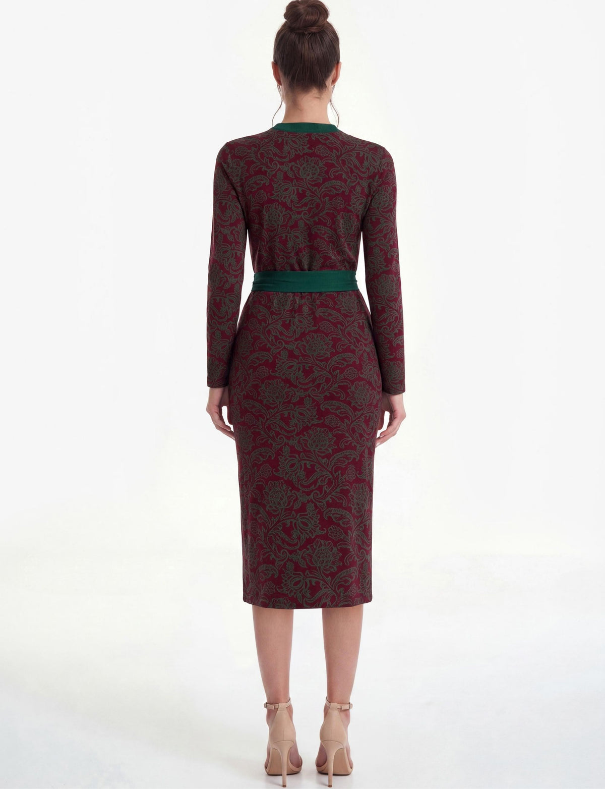 Anais 'Boysenberry' Floral Jersey Button Up Midi Dress