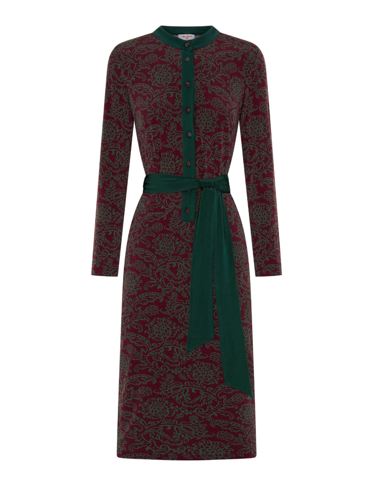 Anais 'Boysenberry' Floral Jersey Button Up Midi Dress
