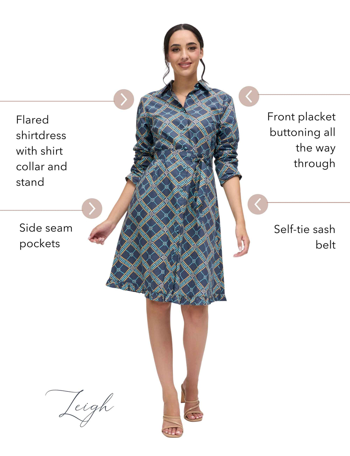 Leigh 'Brittany' Collared Shirtdress - FINAL SALE