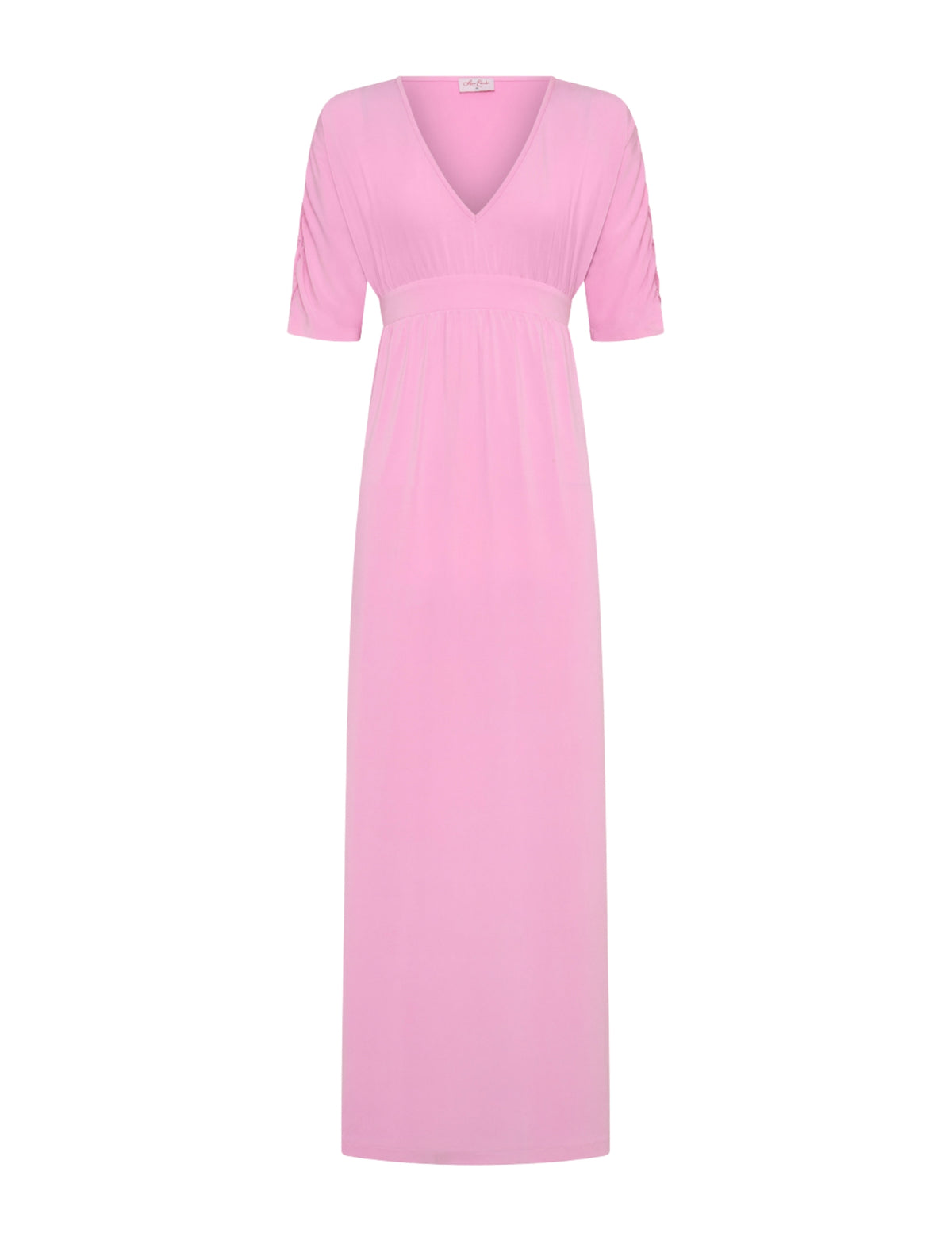 Capri V-Neck Maxi Dress with Empire Waist - Cotton Candy 