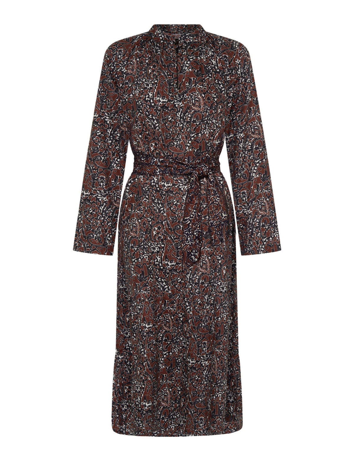 Remi 'Carnaby Street' Stand Collar Long Sleeve Midi Dress