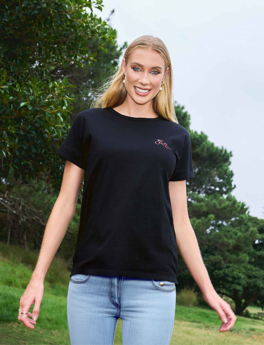 Charlotte 'Black' Signature Logo 100% Cotton T-Shirt FINAL SALE