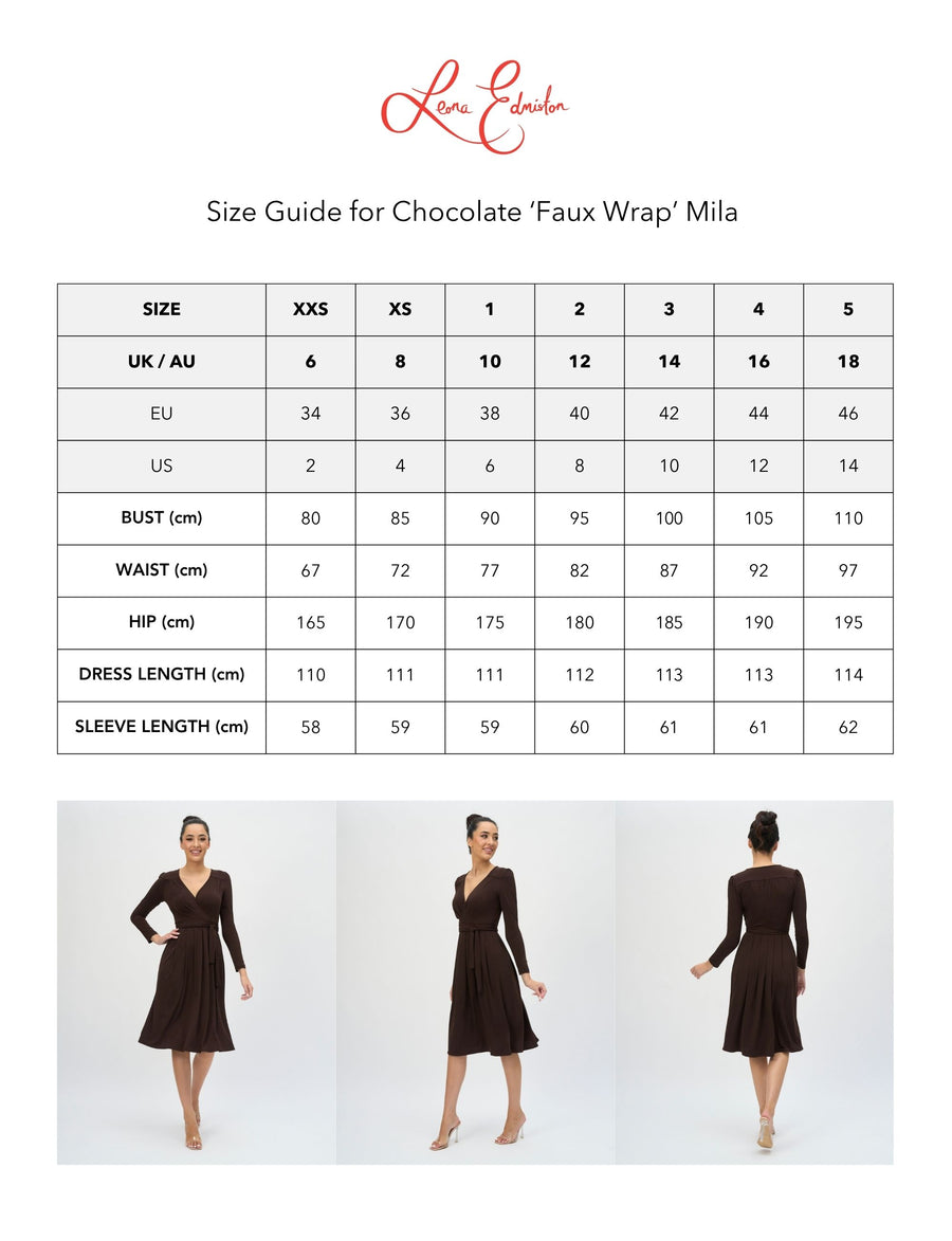 Mila 'Hot Chocolate' Faux Wrap Dress