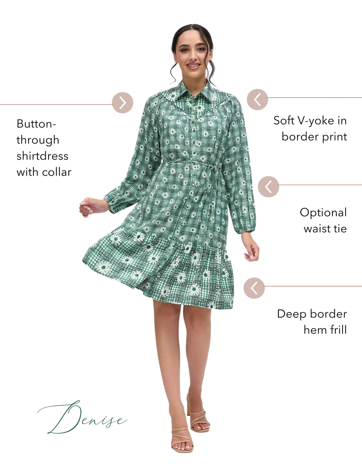 Denise 'Daisy Plaid' Collared Shirtdress