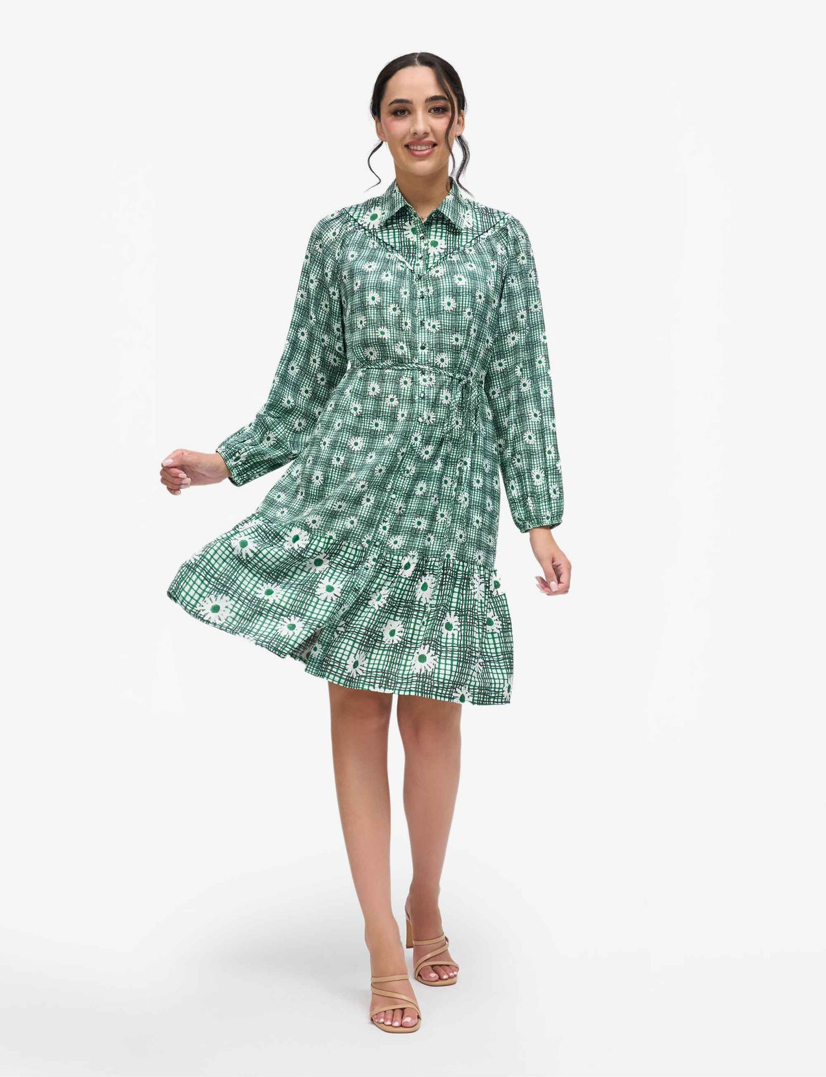 Denise 'Daisy Plaid' Collared Shirtdress