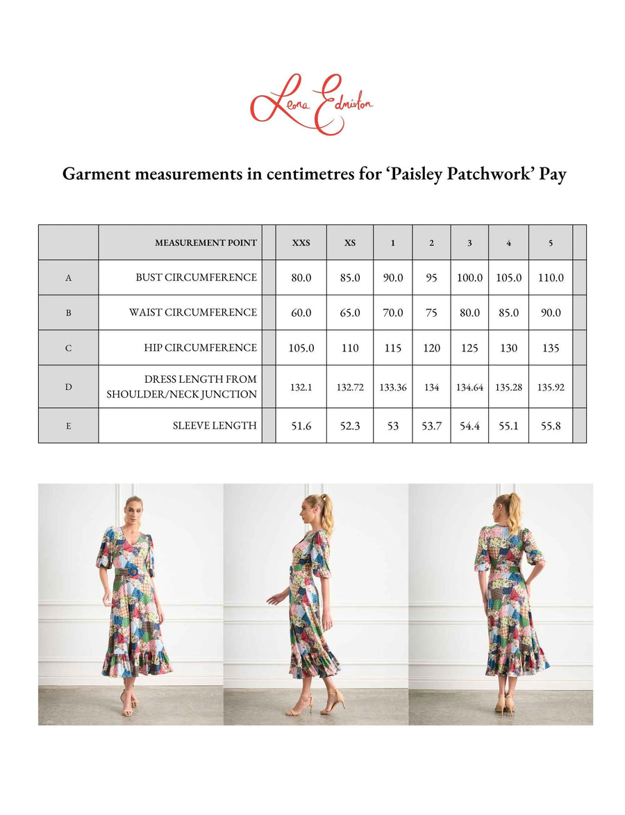 ORIGINAL SAMPLE   Pay 'Paisley Patchwork' Fit and Flare Belted Midi Dress FINAL SALE