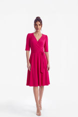 Frances True Wrap Dress Electric Rose