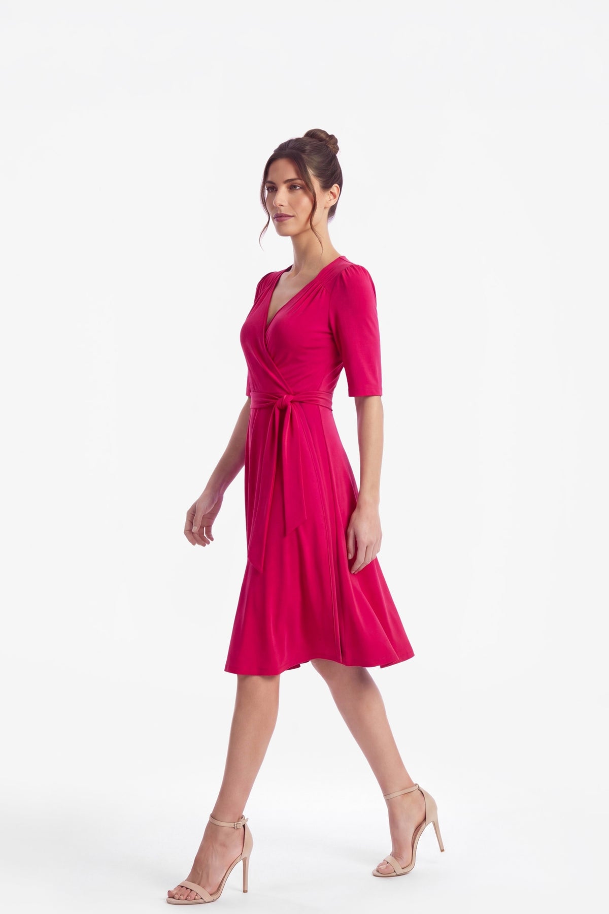 Frances True Wrap Dress Electric Rose