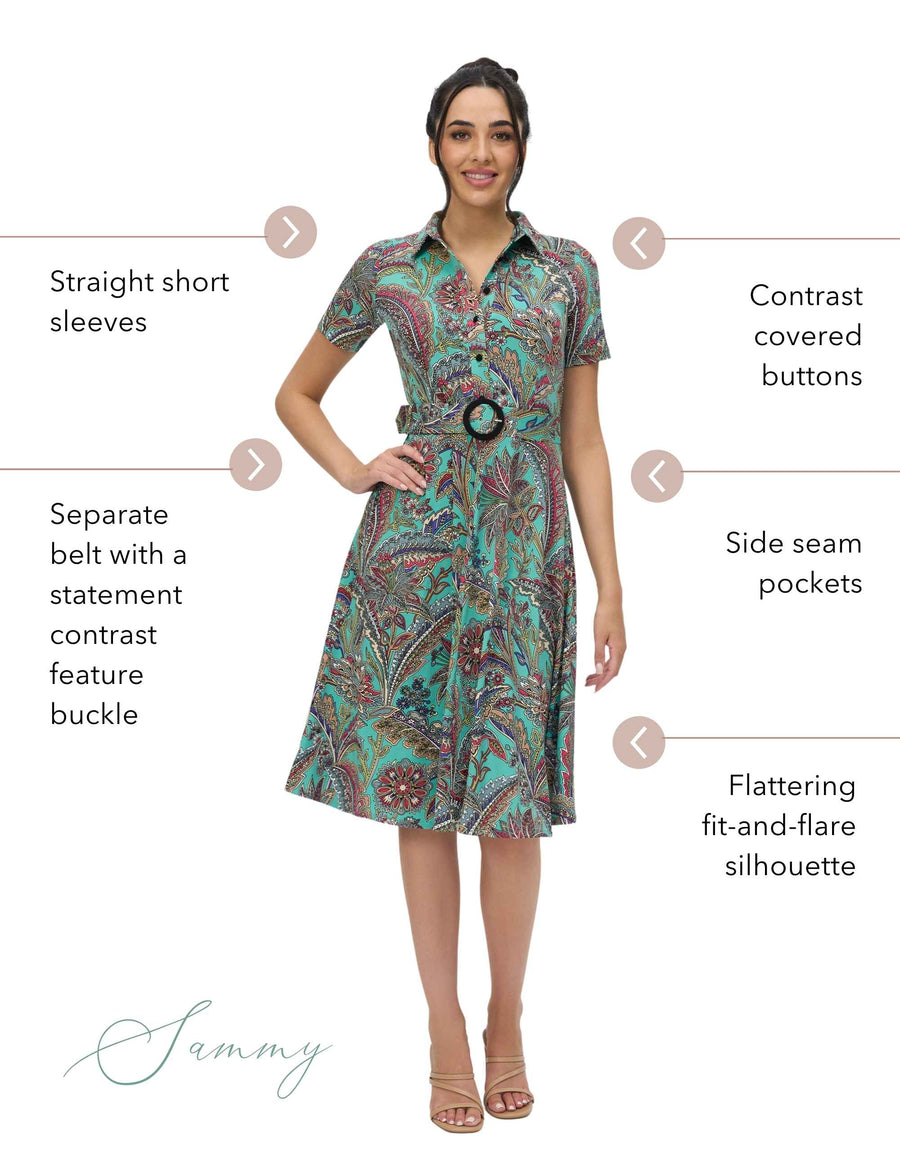 Sammy 'Grand Bazaar' Fit and Flare Shirt Dress