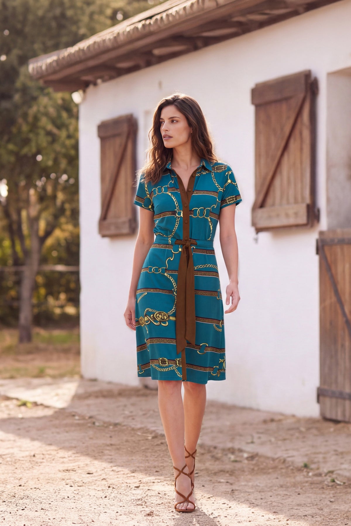 Krichelle 'Gymkhana' Button-Through Shirt Dress