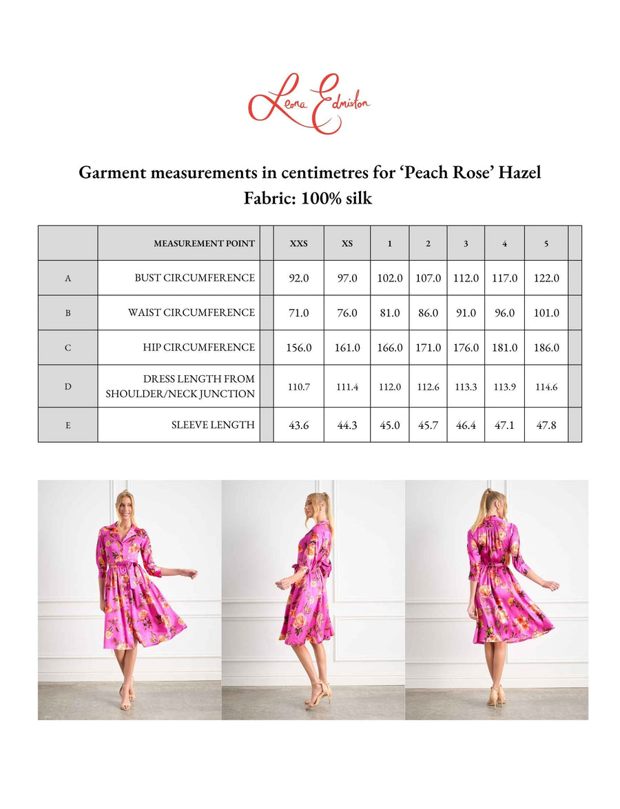 Hazel 'Peach Rose' Limited Edition 100% Silk Shirtdress