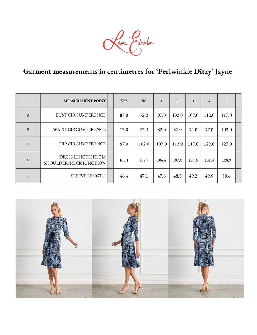 Jayne 'Periwinkle Ditzy' Shirtmaker Knee Length Dress