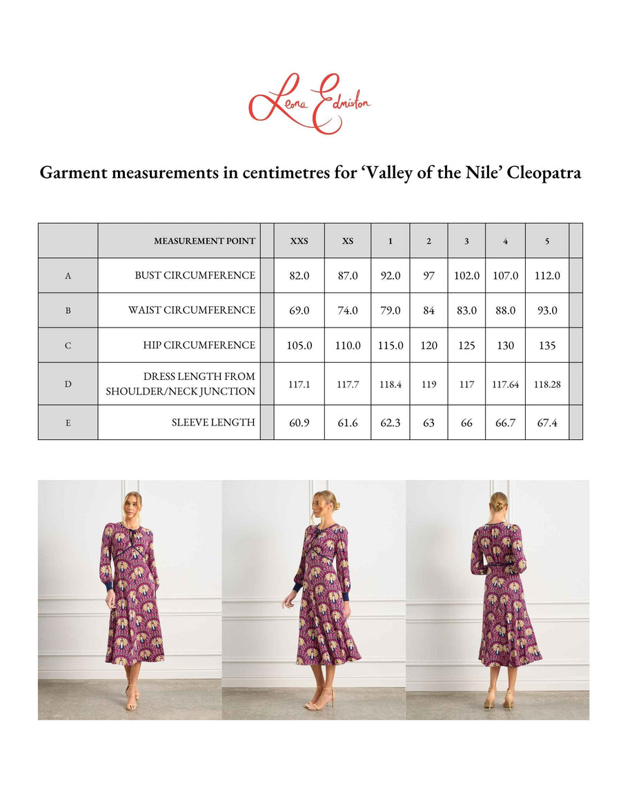 Cleopatra 'Valley Of The Nile' Empire Line Midi Dress FINAL SALE