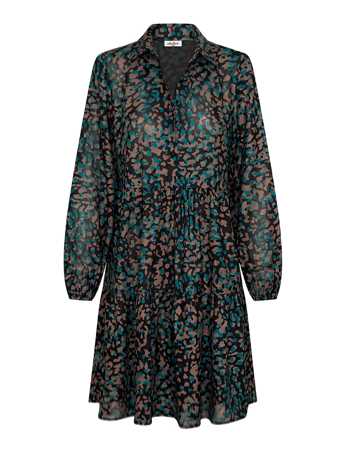 Gila 'Kalahari' Long Sleeve Tiered Mini Shirt Dress