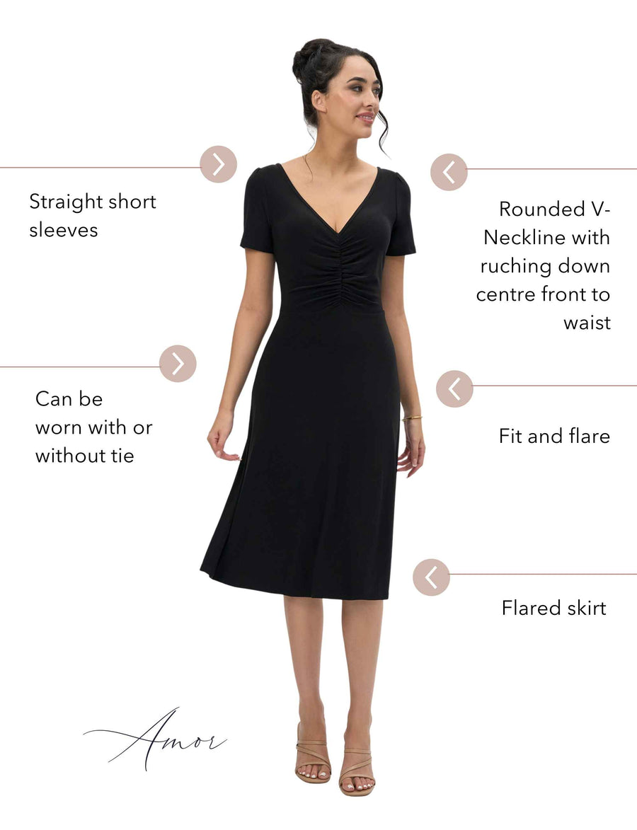 Amor 'LBD' V-Neck Fit & Flare Dress - FINAL SALE – Leona Edmiston