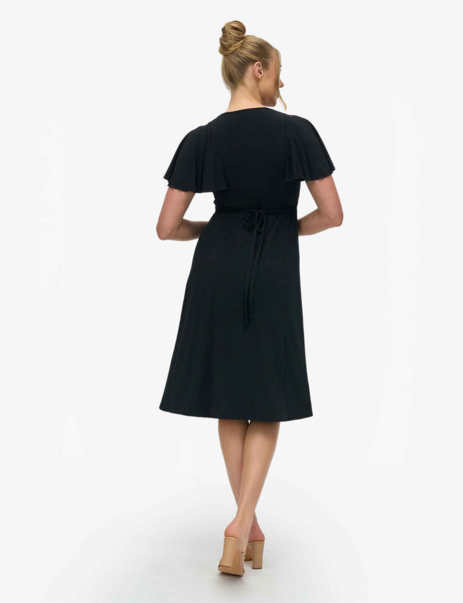 Asha 'LBD'  Empire Line Butterfly Sleeve Dress