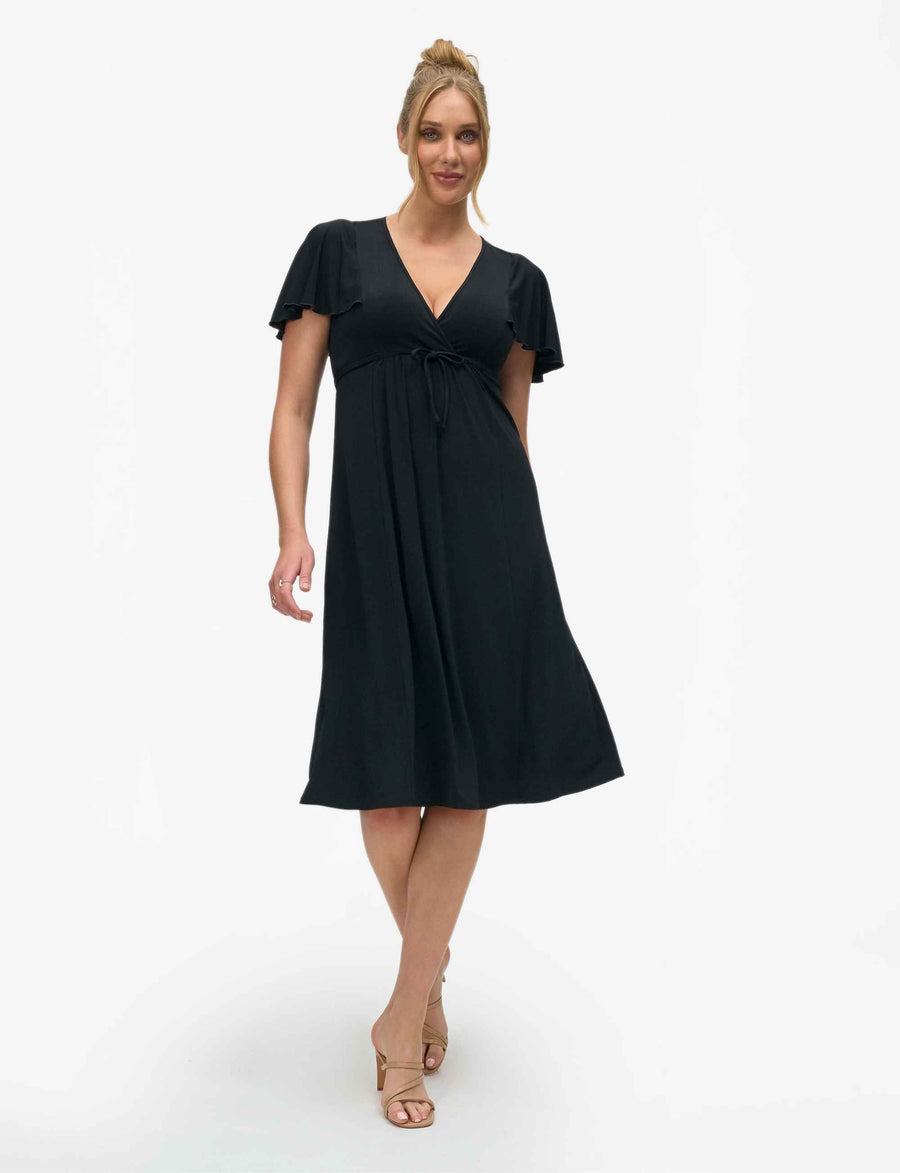 Asha 'LBD'  Empire Line Butterfly Sleeve Dress