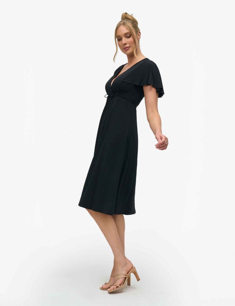 Asha 'LBD'  Empire Line Butterfly Sleeve Dress