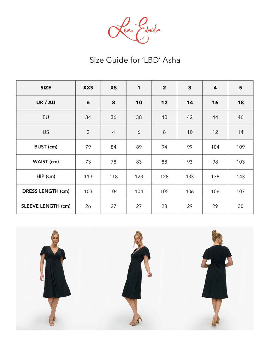 Asha 'LBD'  Empire Line Butterfly Sleeve Dress