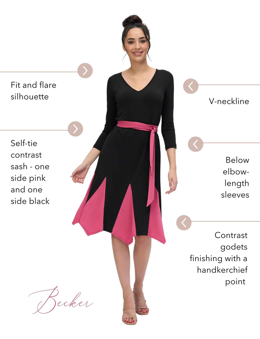 Becker 'LBD' Fit and Flare with Handkerchief Hem NEW ARRIVAL