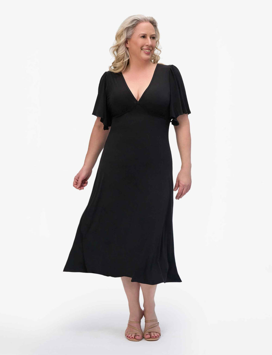 Dina 'LBD' Empire Line Dress with Butterfly Sleeves