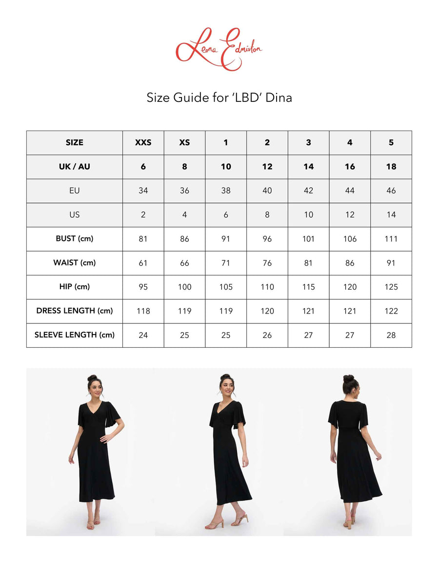 Dina 'LBD' Empire Line Dress with Butterfly Sleeves