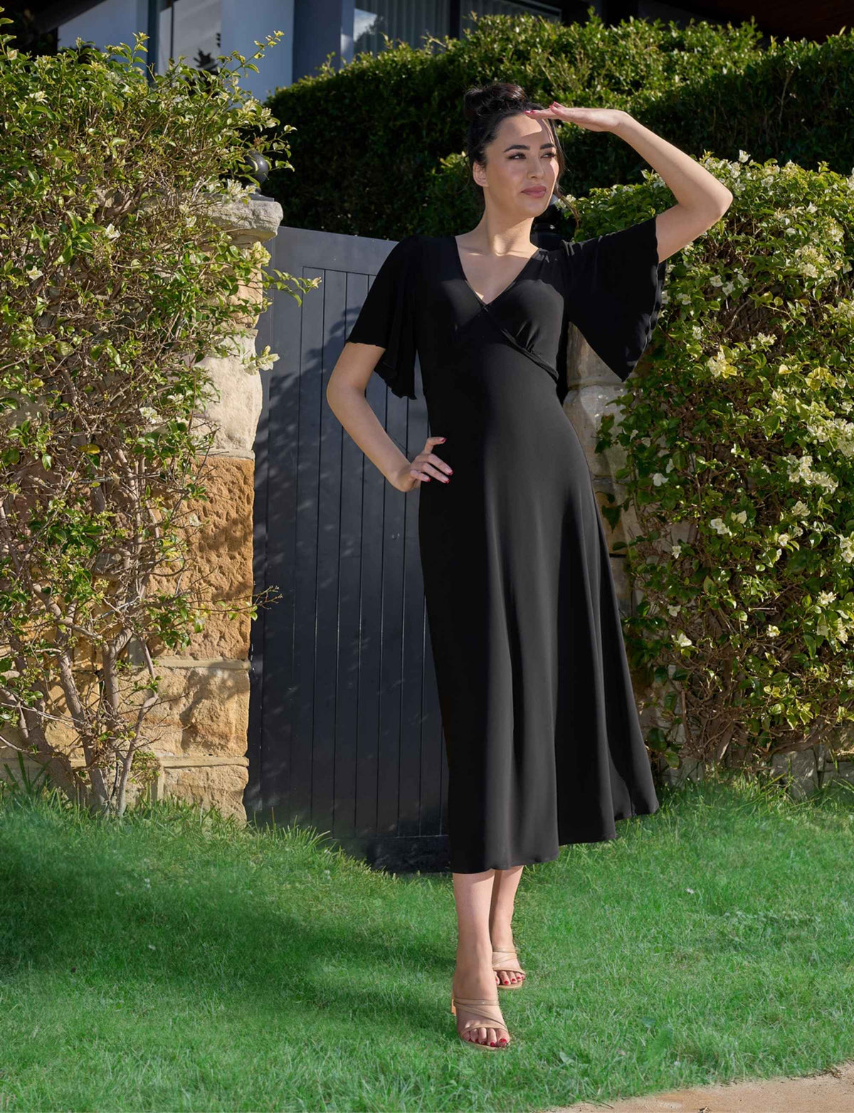 Dina 'LBD' Empire Line Dress with Butterfly Sleeves - FINAL SALE
