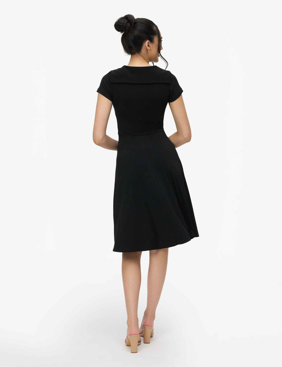 Sabia 'LBD' Sailor Collar Fit and Flare Dress