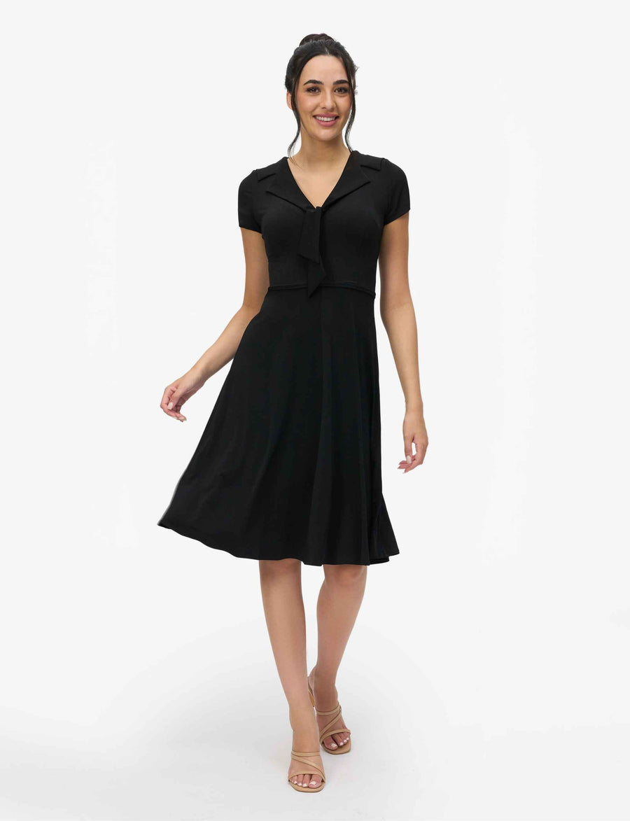 Sabia 'LBD' Sailor Collar Fit and Flare Dress