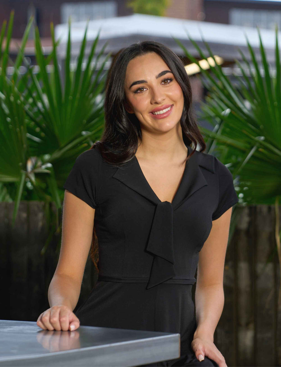 Sabia 'LBD' Sailor Collar Fit and Flare Dress