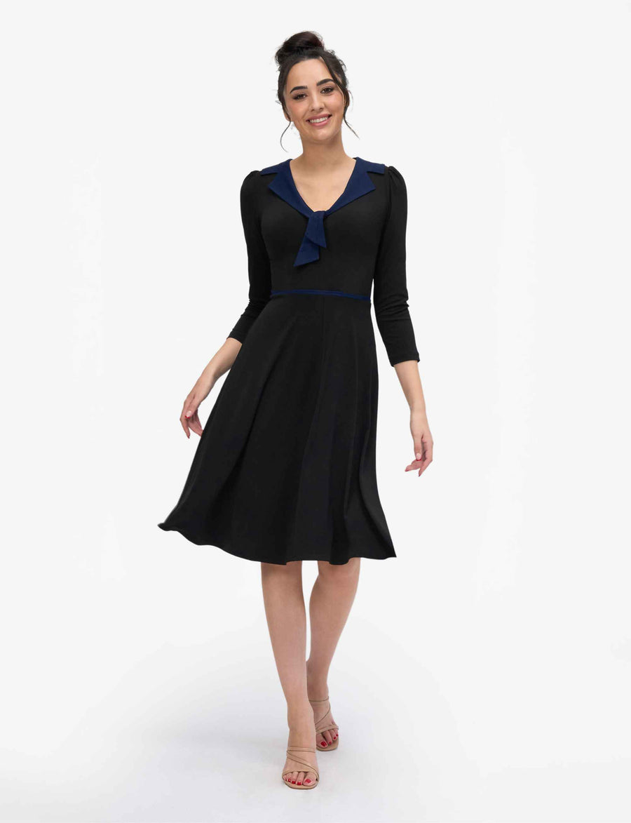 Sloane 'LBD' Sailor Collar Fit and Flare Dress NEW ARRIVAL