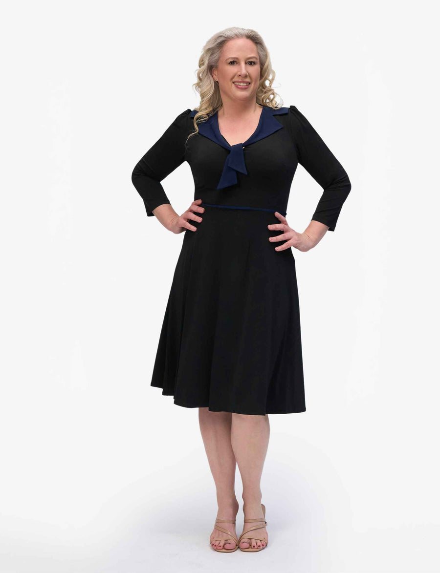 Sloane 'LBD' Sailor Collar Fit and Flare Dress NEW ARRIVAL