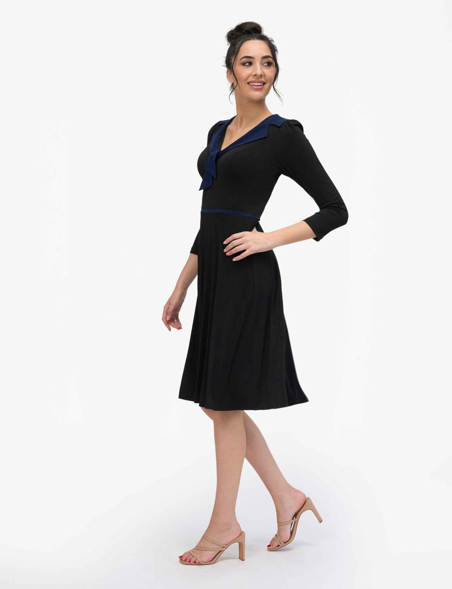Sloane 'LBD' Sailor Collar Fit and Flare Dress NEW ARRIVAL