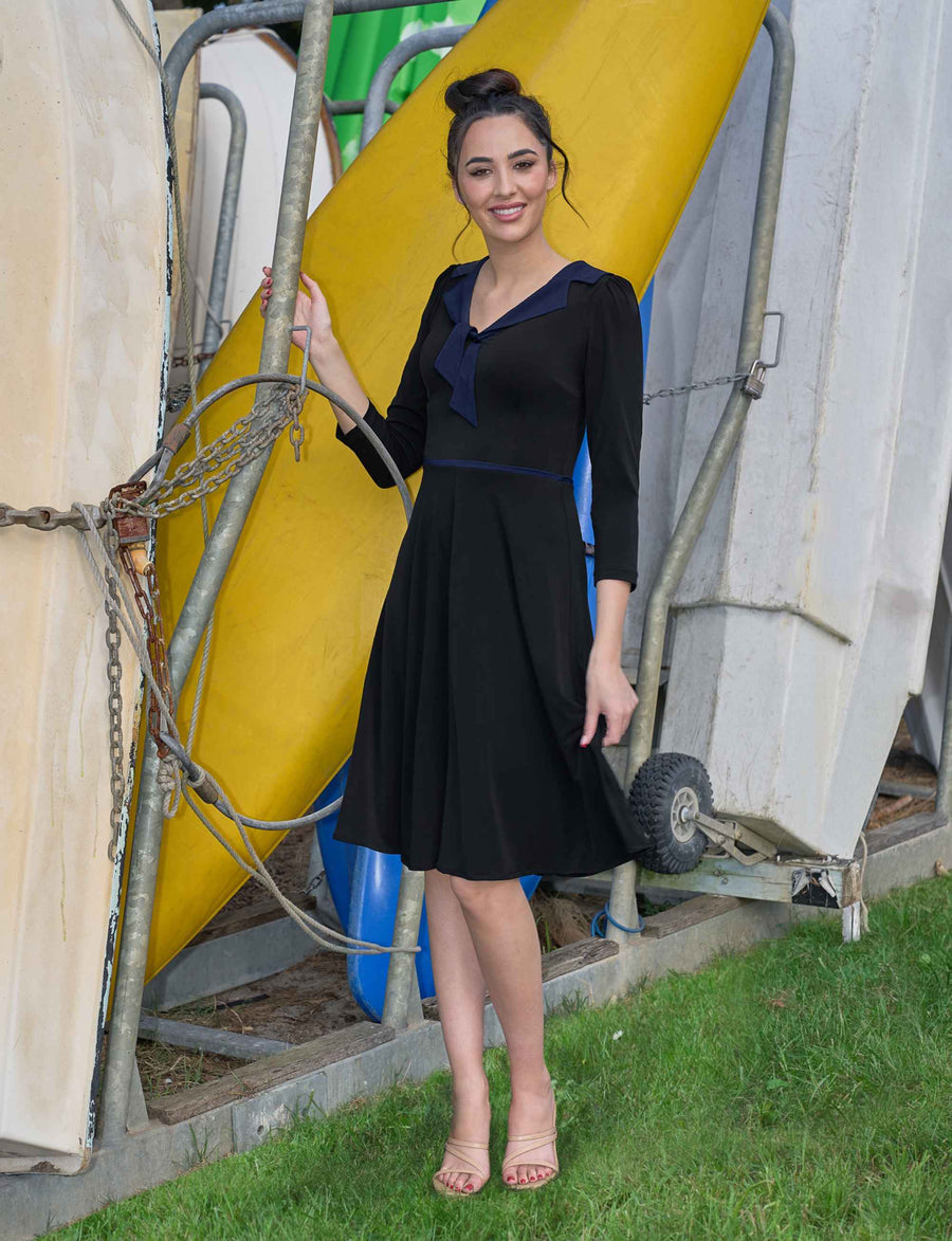 Sloane 'LBD' Sailor Collar Fit and Flare Dress NEW ARRIVAL